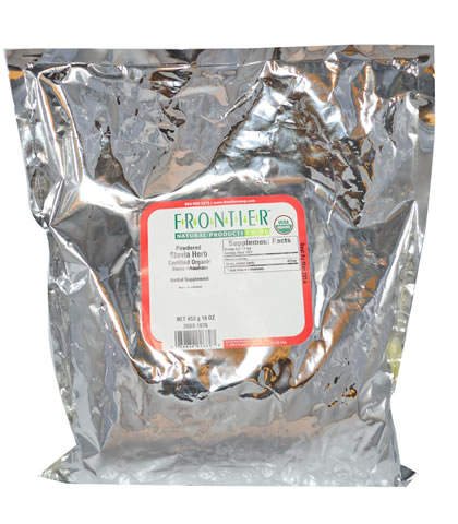 Organic Powdered Stevia Herb, Frontier (453g) - Click Image to Close